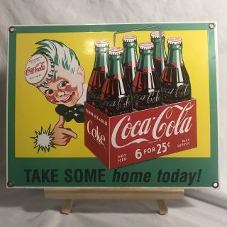 Coca - Cola " Take Some Home " Porcelain Sign By Ande Rooney (discontinued) Us Made