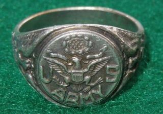 Wwii Us Army Highly Detailed Vintage Sterling Ring Eagle
