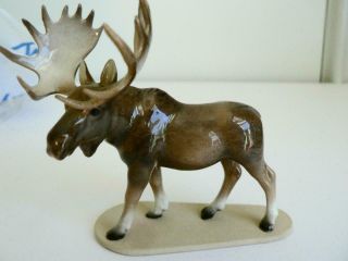 Hagen Renaker 3.  25” Porcelain Moose On Base 03137