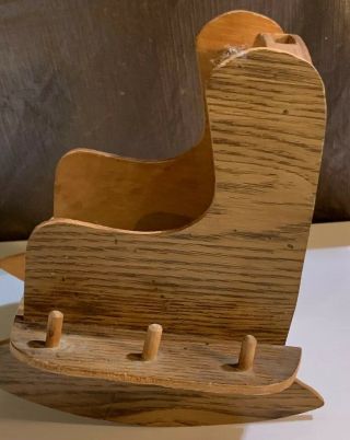 DYI REDO Wood Rocking Chair Pin Cushion Thread Thimble Holder Sewing Caddy VNTG 2