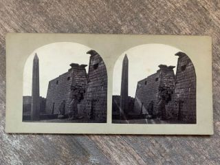 Francis Frith Stereoview Views Of Egypt & Nubia Entrance Temple At Luxor 1850s