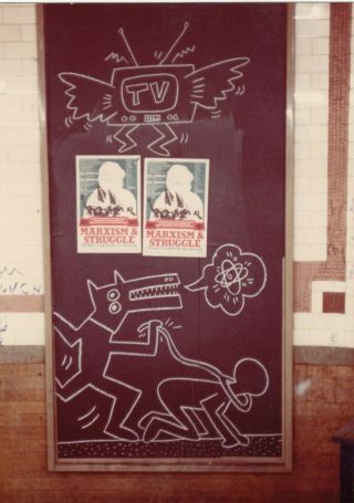 Vintage Photo Snapshot Subway Street Art Graffiti Keith Haring