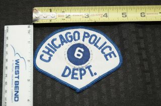 Vintage Chicago Police Department District 6 Shoulder Patch Sew On - Pre 1981