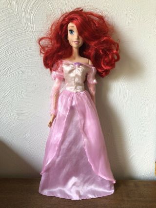 Singing Ariel Doll 17” With Pink Dress Disney Store The Little Mermaid