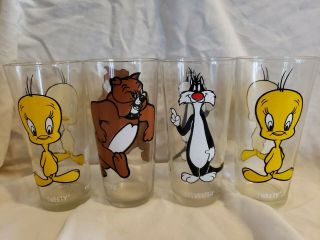 Vintage Looney Tunes Pepsi Collector Glasses Tweety Sylvester Spike (4)