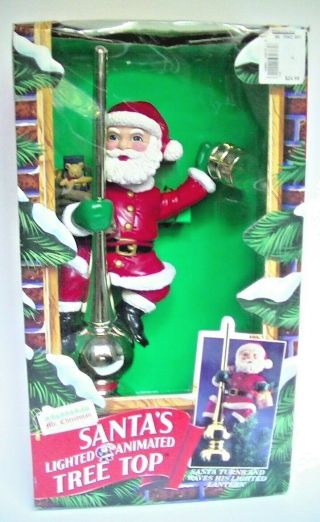 Vintage Animated Christmas Tree Topper Lighted 1994 Mr.  Christmas Inc.