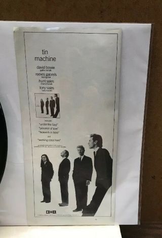1989 TIN MACHINE LP/Album DAVID BOWIE w/original 1989 Print Ad 2