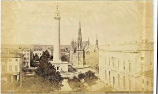 19th Century Albumen Photo Of Washington Monument,  Baltimore,  U.  S.  A.