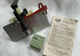 Vtg Rigby Mod B Adjustable Width Cloth Stripping Cutter Machine Rug Making