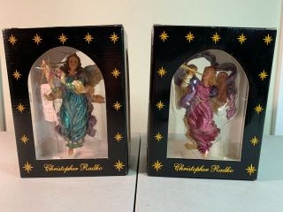 Christopher Radko Angel Of Peace 2000 & Angel Of Harmony 2001 Christmas Ornament