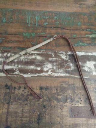 Vintage Quirt Leather Braided Rawhide Horse Riding Western Whip Cowboy Excl Cond