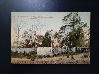 Spanish Fort 1908 Summerville Sc South Carolina Postcard Pc