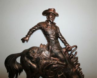 Vintage Syroco Cowboy And Bucking Horse Western Decor Large 3