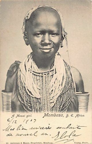 Kenya - Monbasa - A Masai Girl - Publ.  Anderson & Mayer 11 Phot.  Young.