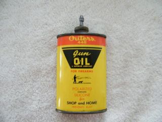 Vintage Outers 445 Gun Oil Handy Oiler Uncut Spout Lead Top Oil Can 3oz