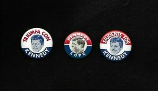3 Litho Jfk Kennedy Johnson Campaign Items 1960 Presidential Campaign