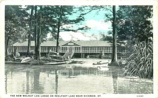 Hickman,  Kentucky,  Walnut Log Lodge,  Reelfoot Lake,  Vintage Postcard