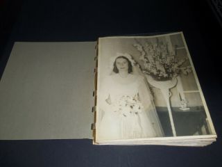 Vintage Black And White Photo Album With Wedding Photos