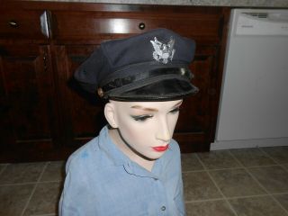 Vintage Police Hat Cap Russell Uniform Co 1600 Broadway