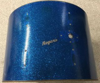 Rogers 20 " X 14 " Bass Drum Shell Vintage 1960s (holiday) Blue Sparkle –