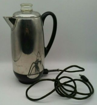 Vintage Farberware Superfast 12 C Automatic Percolator Coffee Maker Glass Finial