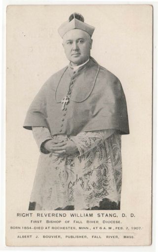 Rare Bishop William Stang Fall River Massachusetts Pc Postcard Catholic Church