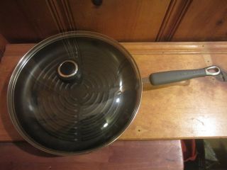 Kitchen Aid 12 " Hard Anodized Nonstick Skillet W/ Dome Cover Lid Silicone Handle