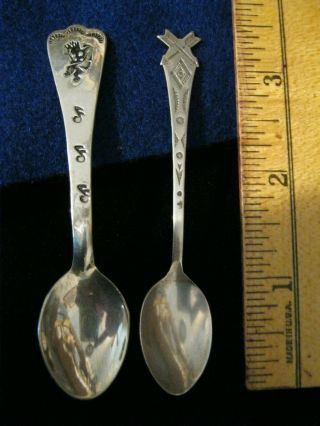 2 Vintage Navajo Sterling Silver Spoons 3 3/4 " 1 Logo Mkd Maisel 