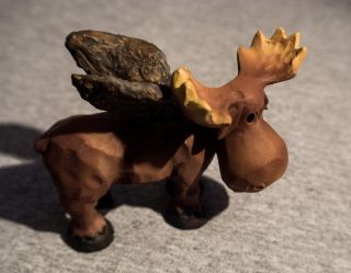 Flying Moose Adorable Polystone Figurine 4 " X 3 "