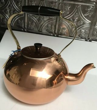 Vtg B&m Douro Handcrafted Copper Ware Tea Kettle Pot Teapot Made Portugal