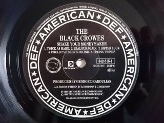 THE BLACK CROWES SHAKE YOUR MONEY MAKER DEF AMERICAN 842 515 - 1 INNER 2
