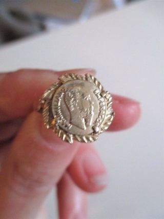 Vintage 9ct Yellow Ring Peso Ring Emperador Maximiliano Hallmarked 9k Carat 375