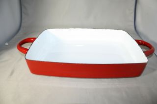 Dansk Red White,  2 Handled,  Rectangular Baking Dish,  11 