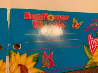 Vintage 90 ' s Lisa Frank Sunflower Cats Kittens 3 - ring Folder Stickers 3
