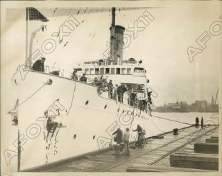 1936 United States Coast Guard Cutter Mojave At Dock Press Photo