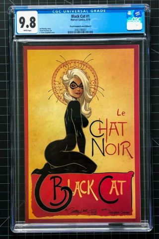 Black Cat 1 J.  Scott Campbell Cover D Cgc 9.  8 2062748007 (le Chat Noir)
