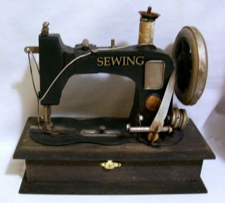 Adorable Antique Sewing Machine Trinket Sewing Box