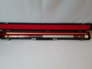 Vintage 2 Piece Mother Of Pearl Inlay Pool Cue Stick - 57 " Detailed Rare