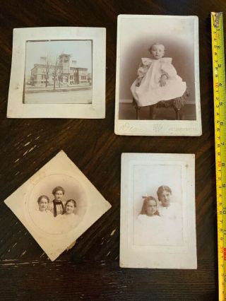Vintage Cabinet Photos from 1880 - 1890 ' s,  Unique Baby,  Siblings Child,  Building 2