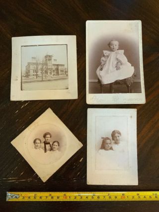 Vintage Cabinet Photos from 1880 - 1890 ' s,  Unique Baby,  Siblings Child,  Building 3