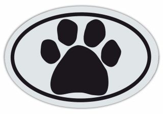 Oval Shaped Pet Magnets: Black Paw (dogs,  Cats) | Cars,  Trucks,  Refrigerators