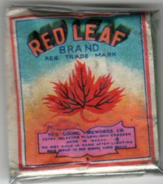 Red Leaf Penny Pack Firecracker Label C2,  4 