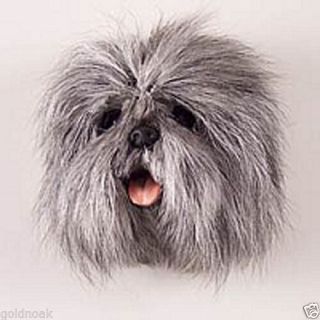 (1) Gray Lhasa Apso Dog Magnet Very Realistic Collectible Fur Magnets.