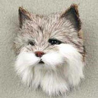Bob Cat Furlike Magnet.  Miniature Throphy: -) Collect Animal Magnets Cute