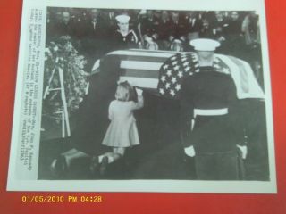 1963 Photo Press Release Wirephoto John Kennedy Funeral Caroline Casket