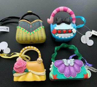 Disney Parks Handbag Ornament Alice In Wonderland,  Anna,  Ariel,  Belle Nwt