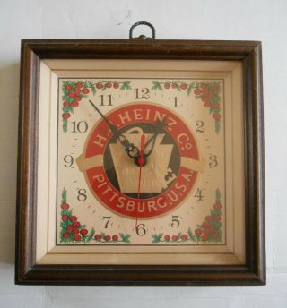 Vintage H.  J.  Heinz Co Wall/table Clock & Ketchup Advertising