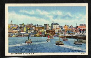 Australia Vintage Postcard,  Circular Quay,  Sydney Nsw