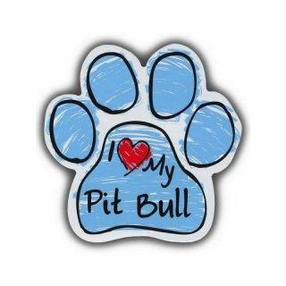 Paw Shaped Scribble Car Magnet - I Love My Pitbull For Cars,  Refrigerator,  Etc