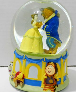 Vintage Disney Beauty And The Beast Musical Snow Globe 1991 Belle Princess 5 "